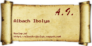 Albach Ibolya névjegykártya